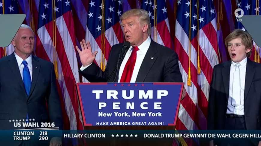 Der Trump-Spross findet die Rede seines Vaters zum Gähnen.