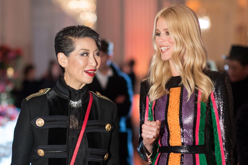 Claudia Schiffer fühlte sich sichtlich wohl an Sung Joo Kims Seite.