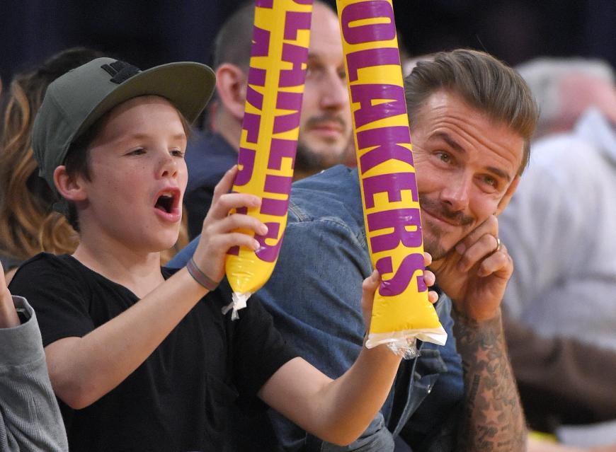 Mit Papa David Beckham