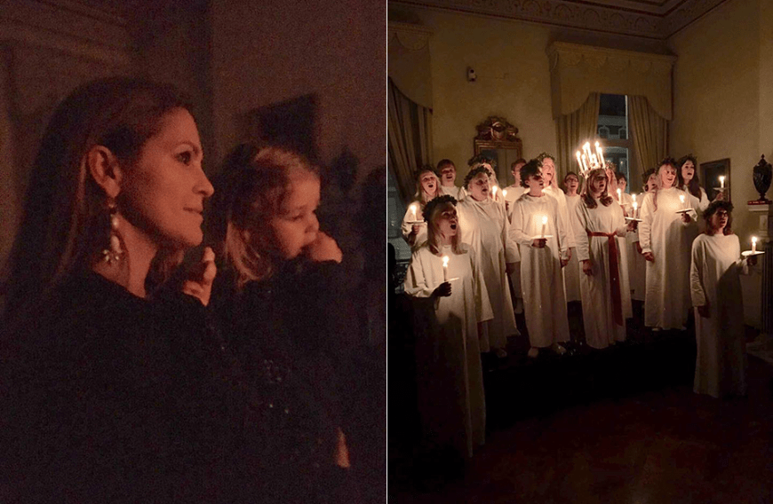 Prinzessin Madeleine besucht mit ihrer Tochter Leonore die schwedische Residenz in London, um das Luciafest vorzufeiern. Das Fest wird in Schweden eigentlich am 13. Dezember mit Kerzen, Gesang, Gebäck und Glögg zelebriert.