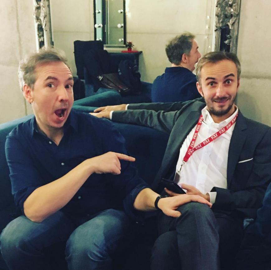 Vor der Show waren Olli und Jan zu Späßen aufgelegt.