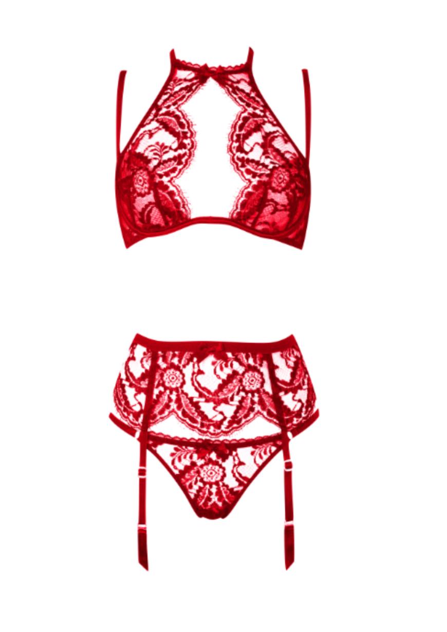 Das verführerisch rote Dessous-Set von Agent Provocateur ist fast zu schade zum Ausziehen. 325 Euro - HIER shoppen.