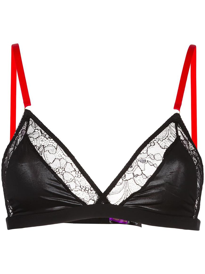 Der Triangel BH von Maison Close ist in super schönen Kontrastfarben gehalten, 80€ bei Farfetch.