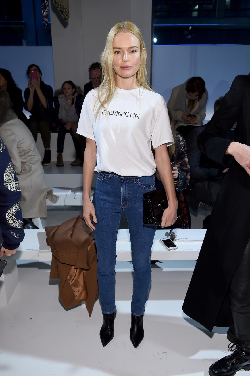 Schauspielerin Kate Bosworth stattete der Show von Calvin Klein einen Besuch ab und ...