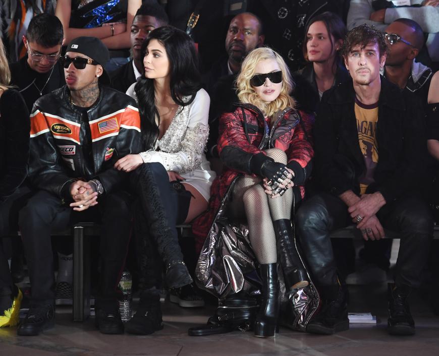 Tyga, Kylie Jenner und Madonna wurden bei Philip Plein gesichtet.