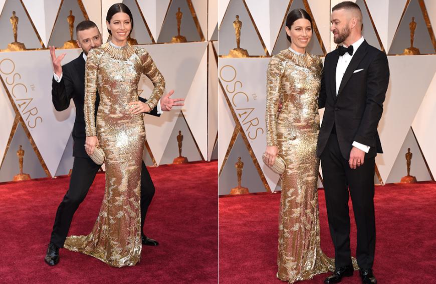 Mega-süß und witzig bei den Oscars 2017: Jessica Biel und Justin Timberlake.