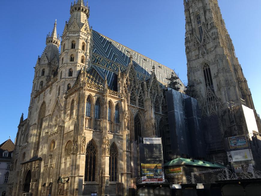 Wuuunderschön! Der Stephansdom, der schon im 12.Jahrhundert erbaut wurde, glitzert bei Sonnenschein!