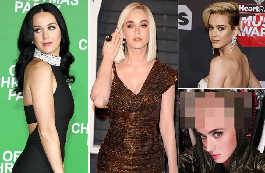 Katy Perry von Dezember 2016 (ganz links) bis heute (unten rechts): Innerhalb von 3 Monaten hat sie sich radikal verändert.