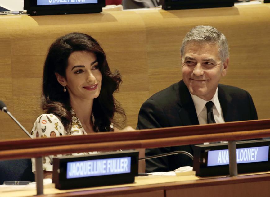 Große Liebe: George und Amal Clooney bei den Vereinten Nationen.