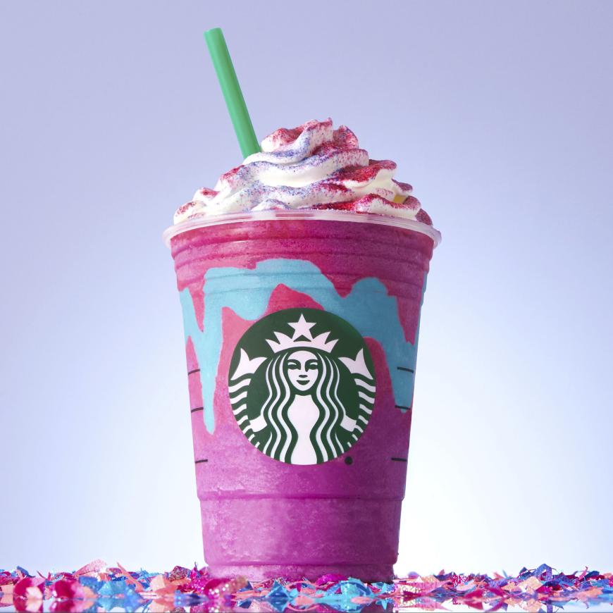 Der neue Unicorn Frappuccino ist seit dem 19. April bei Starbucks in den USA erhätlich.