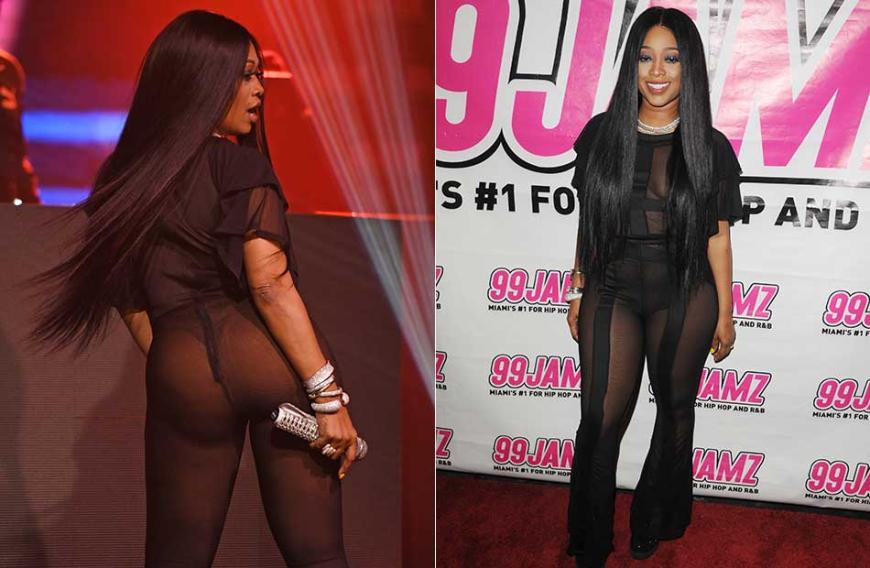 Hmmm, was sich Sängerin Trina bei diesem sehr transparenten Outfit gedacht hat, bleibt schleierhaft. Besonders schön ist es jedenfalls nicht ...
