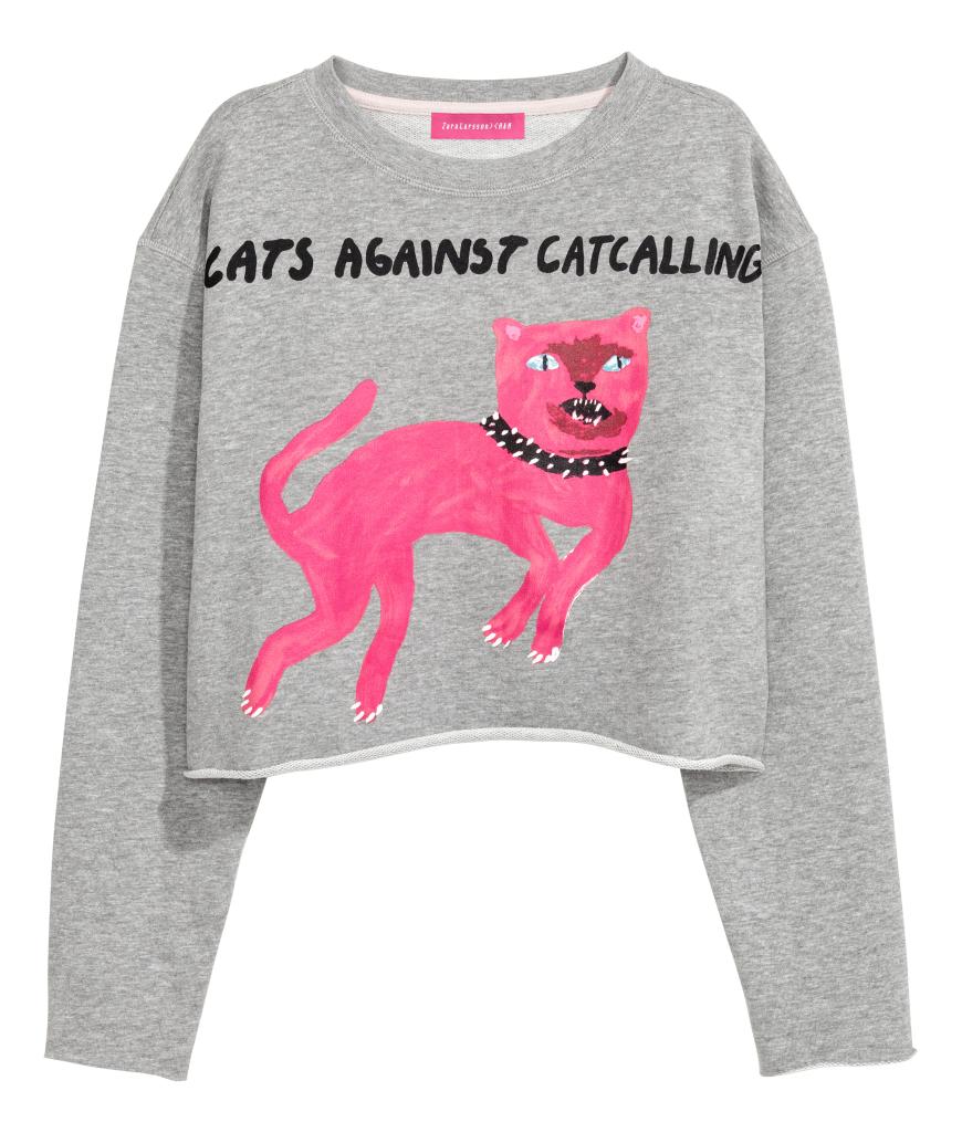 Miezekatzen! Wir lieben den cropped Cat-Pullover! H&M, ca. 30€.