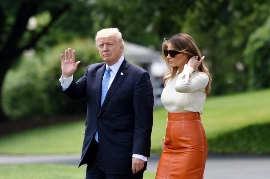 US-Präsident Donald Trump und First Lady Melania Trump vor ihrer Reise nach Saudi Arabien.