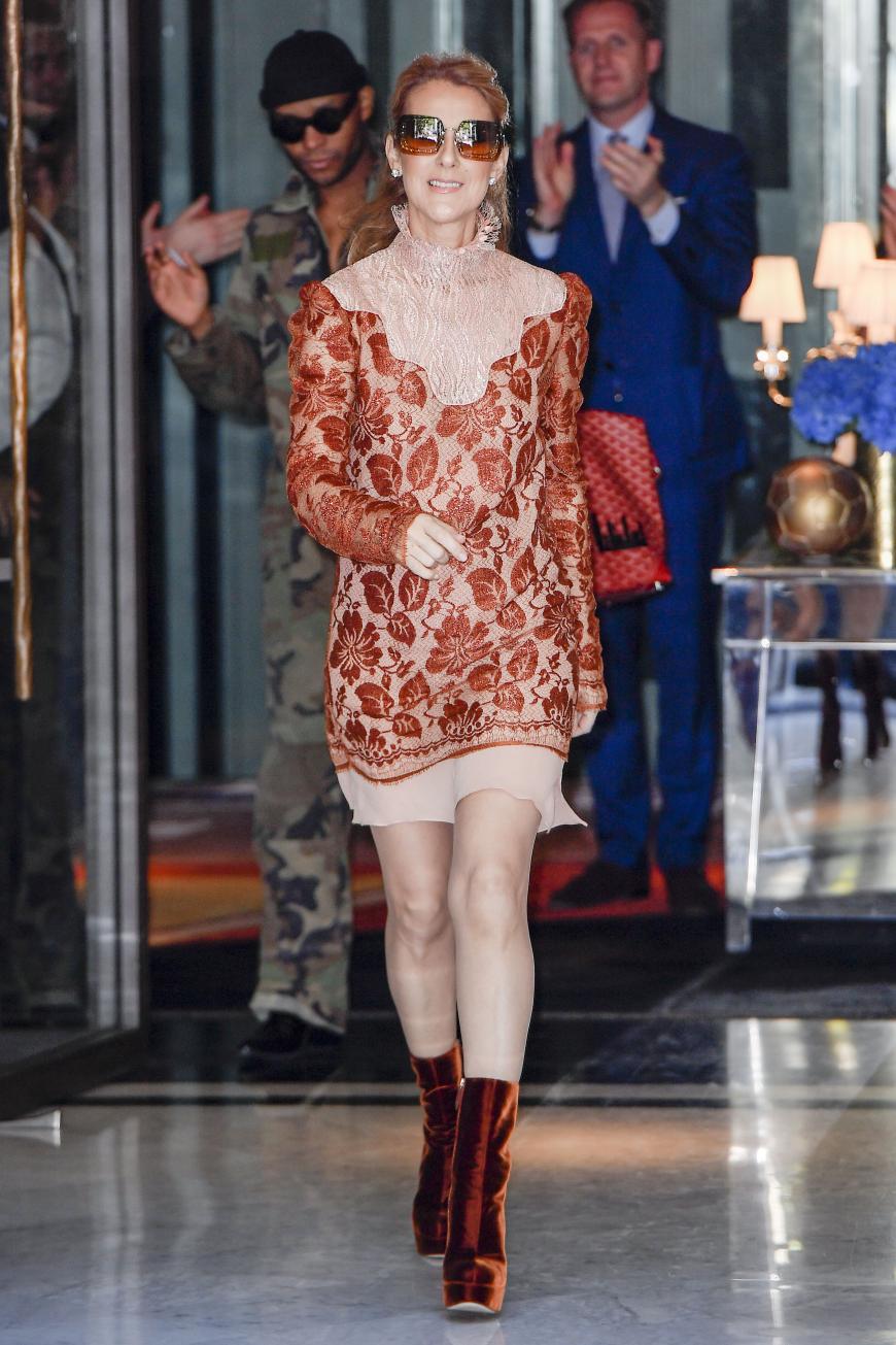 Zumindest farblich hat Céline Dion hier eine gute Wahl getroffen - mit dem All-Over-Look dann aber doch wieder ein bisschen too much.