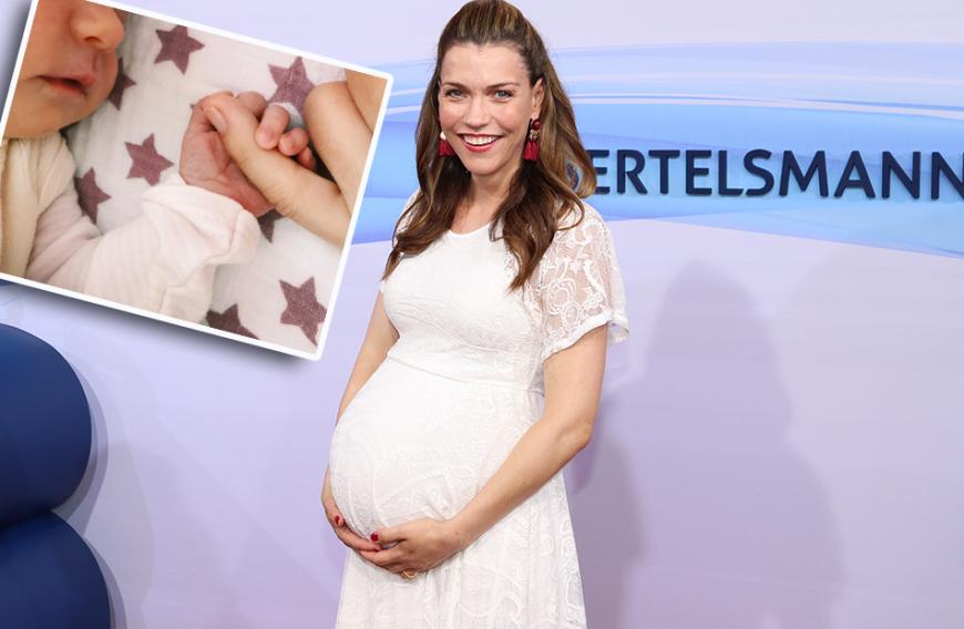 Überglückliche Mama: Annett Möller freut sich über die Geburt ihrer Tochter.