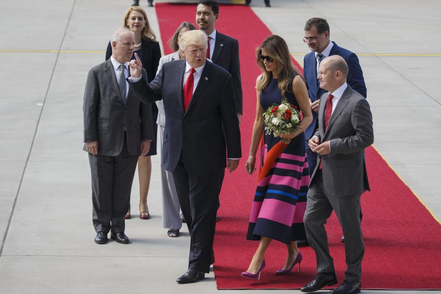 Am Donnerstag, 6. Juli, erreichten Donald und Melania Trump gegen 16 Uhr Ortszeit Hamburg.