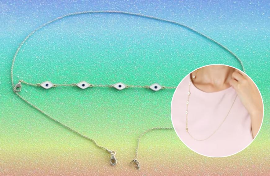 11. Statement-Kette selber machen: Diese Rechnung ist ganz einfach: Armband + Kette = Statement-Kette! Über die einzelnen Verschlüsse kannst du die Schmuckstücke miteinander fixieren und nach Lust und Laune ganz persönlich kombinieren.