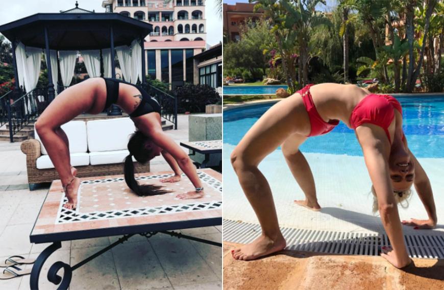Hmmm, schon sehr ähnlich! Die Brücke von Sarah Lombardi wurde am 6. Juli auf Instagram veröffentlicht, die von Daniela Katzenberger (r.) einen Tag davor.