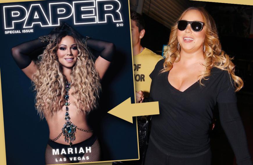 Rechts ist Mariah Carey vor wenigen Tagen nach einem Konzert zu sehen - mit draller Figur und Doppelkinn. Auf dem