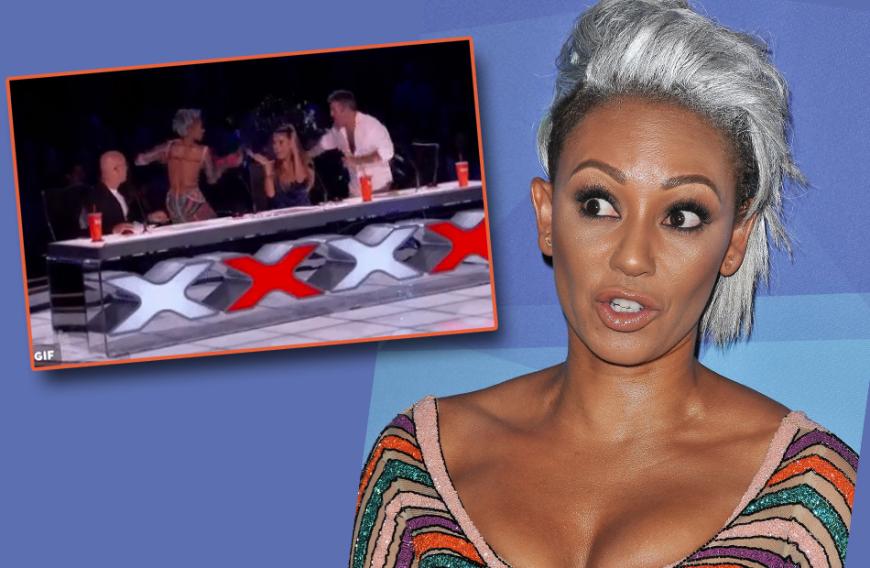 Ups: Mel B. tickte in der "America's Got Talent"-Jury aus und machte Simon Cowell nass. 