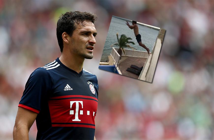 Eigentlich wollte Mats Hummels seine Fans mit einem gewagten Sprung zeigen, wie mutig er ist, doch das Video sorgte für erhitzte Gemüter.