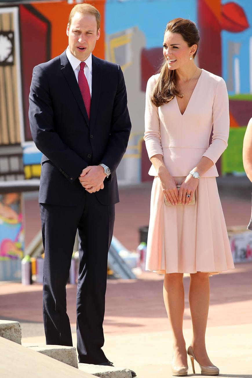 Catherine trug 2014 dieses zartrosa Kleid von Alexander McQueen.