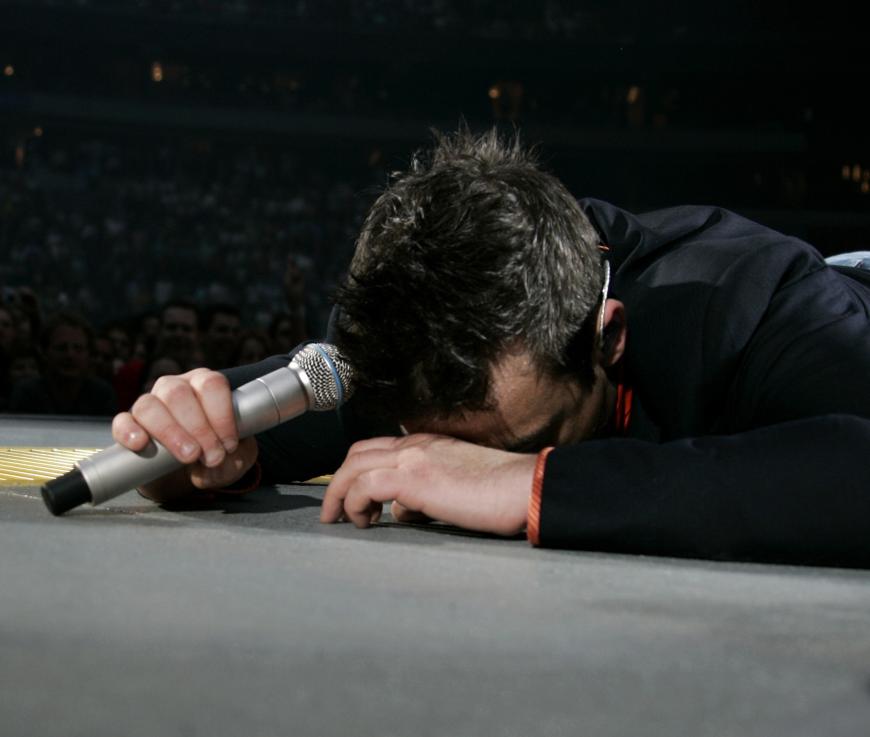 Sein Tiefpunkt: Seine Welttournee 2006. Damals erlebte Robbie Williams den Höhepunkt seiner Drogensucht