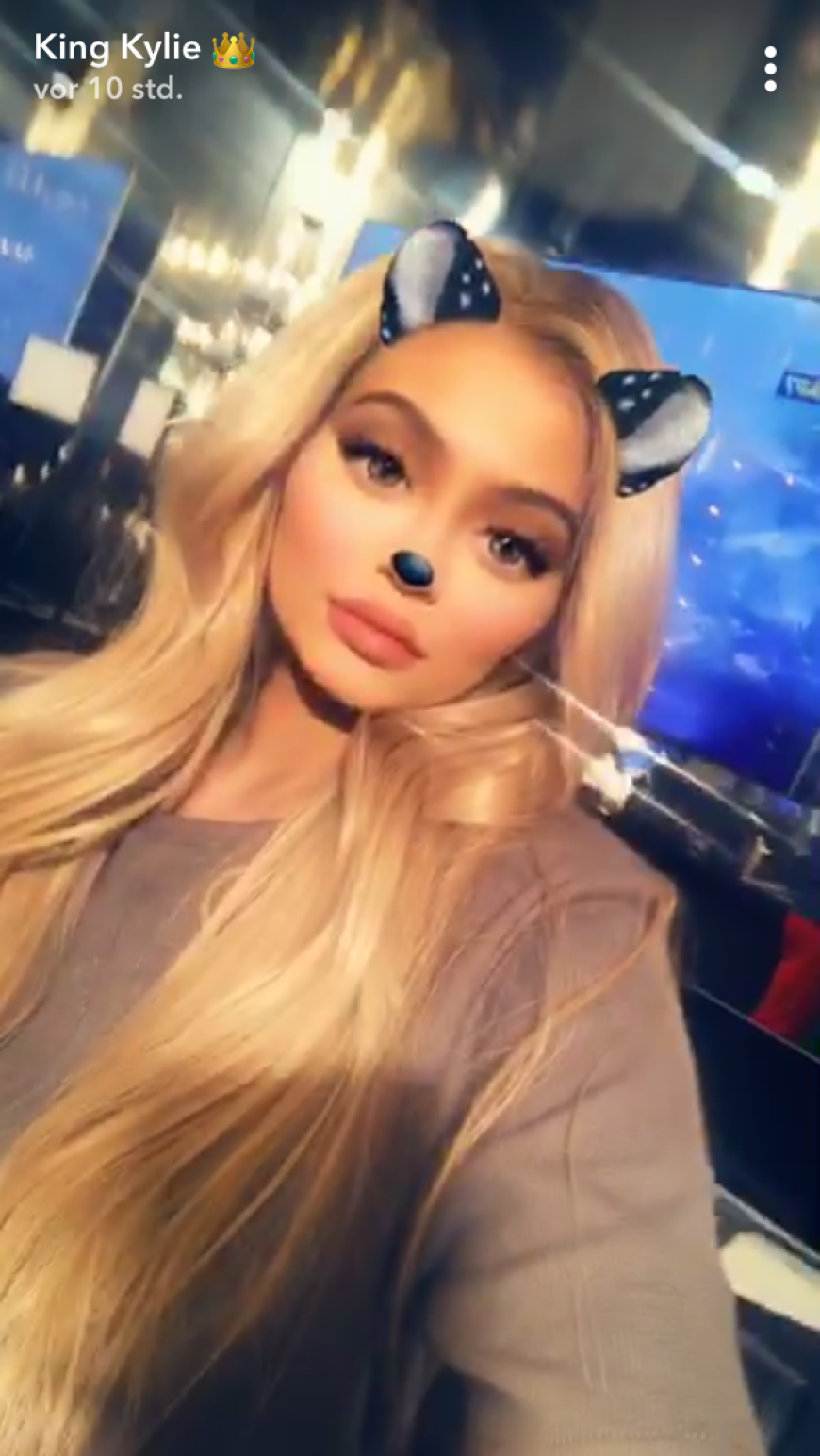 Auch bei Snapchat wirkt Kylie Jenner plötzlich viel rundlicher als sonst...