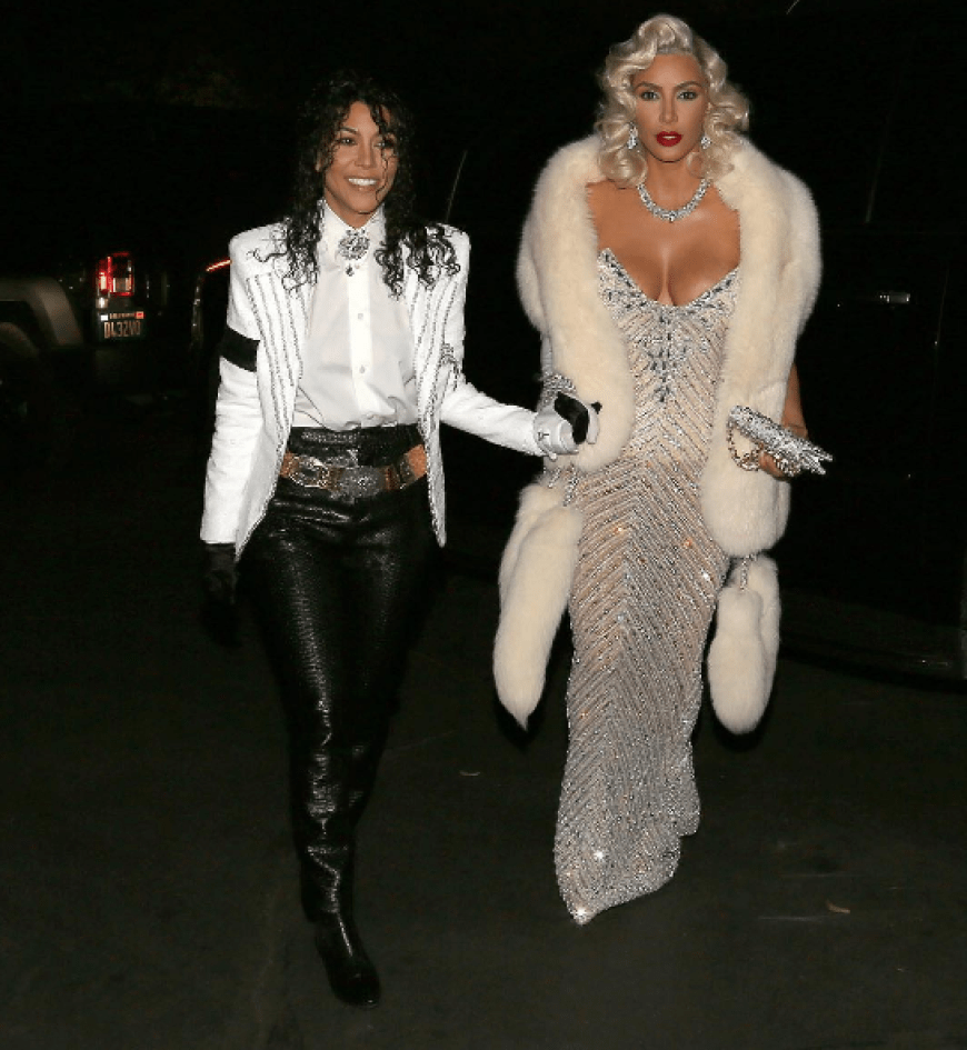 Wenig später mit Schwester Kourtney Kardashian (Michael Jackson) als Madonna.