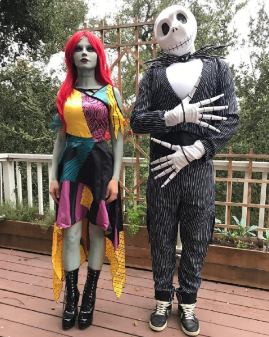 Hinter dem Kostüm von Jenna Dewan und Channing Tatum steckt ihre Tochter - sie hatte sich Sally und Jack aus dem Film Nightmare Before Christmas gewünscht.