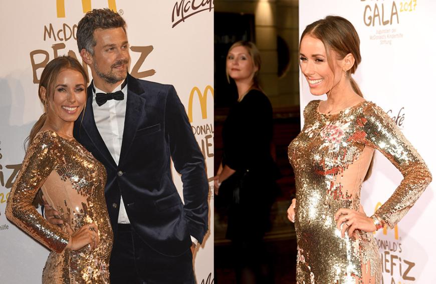 Da wölbt sich was! Auf einer Benefiz Gala präsentierte sich Annemarie Carpendale mit Ehemann und Babykugel.
