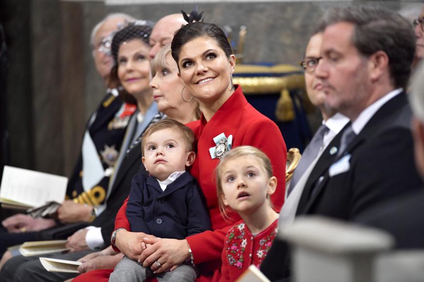 Kronprinzessin Victoria erschien mit ihrem Mann, Prinz Daniel, sowie ihren Kindern Oscar und Estelle.