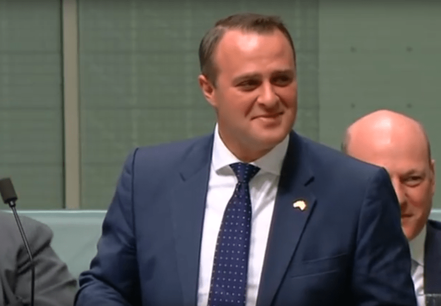 Tim Wilson hielt während seiner Debatte mit Tränen in den Augen um die Hand seines Lebenspartners an.
