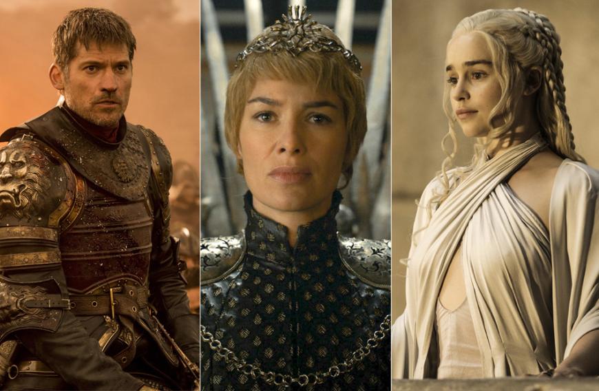 Echt, oder fake? Die Skript-Seiten, die jetzt im Netz aufgetaucht sind, sollen vom Schreibstil und der Art und Weise des Aufbaus authentisch erscheinen. Die darin enthaltenen Spoiler drehen sich rund um Jaime Lannister, Cersei Lannister und Daenerys Targaryen (v. l. n. r.).