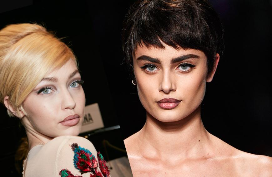 Laufsteg-Beautys wie Gigi Hadid und Taylor Hill setzen auf betonte Lippen.