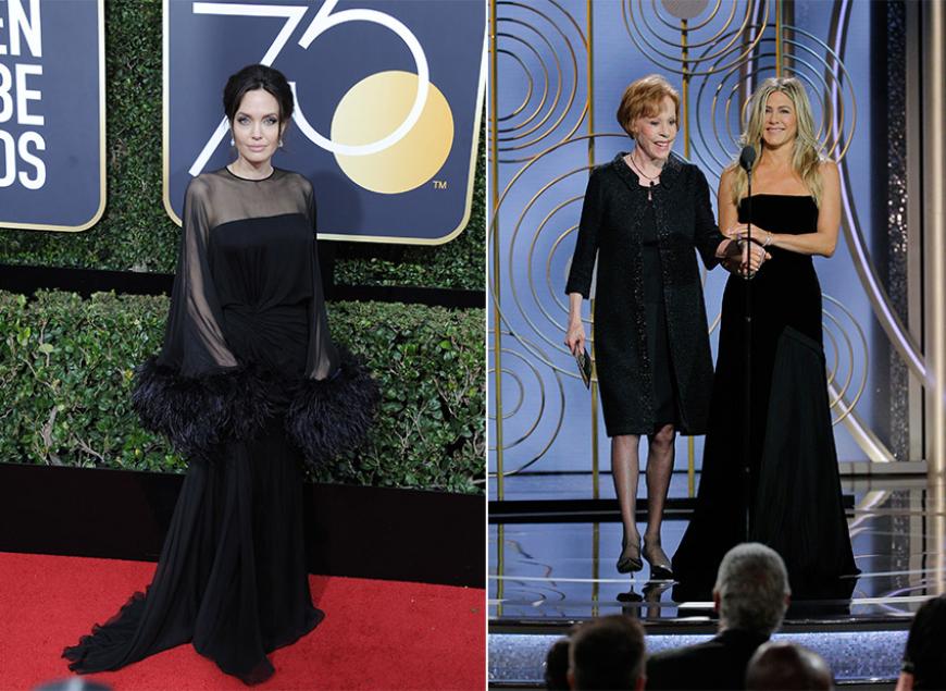 Das Zusammentreffen dieser beiden Damen wurde schon heiß herbeigesehnt: Angelina Jolie und Jennifer Aniston waren das erste Mal seit 2015 wieder bei der gleichen öffentlichen Veranstaltung zu Gast. Die bessere Figur gemacht hat für uns definitiv Jen in ihrem figurbetonten Dress. Die blasse Angie erinnerte uns mit ihren Federboa-Ärmeln irgendwie an Cruella De Vil ...