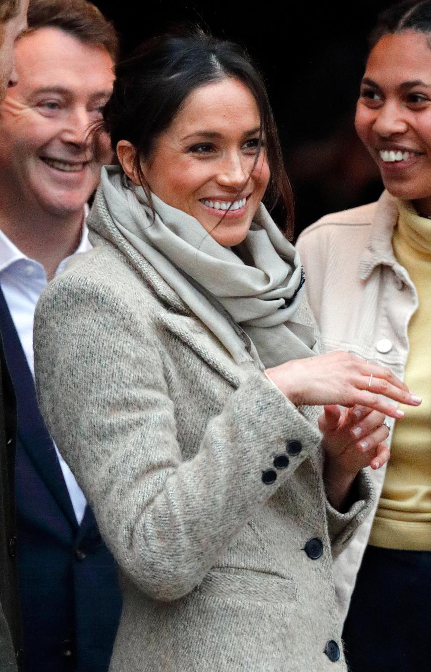 Obwohl ihr die Haare dauernd ins Gesicht wehten, war Meghan gut gelaunt.
