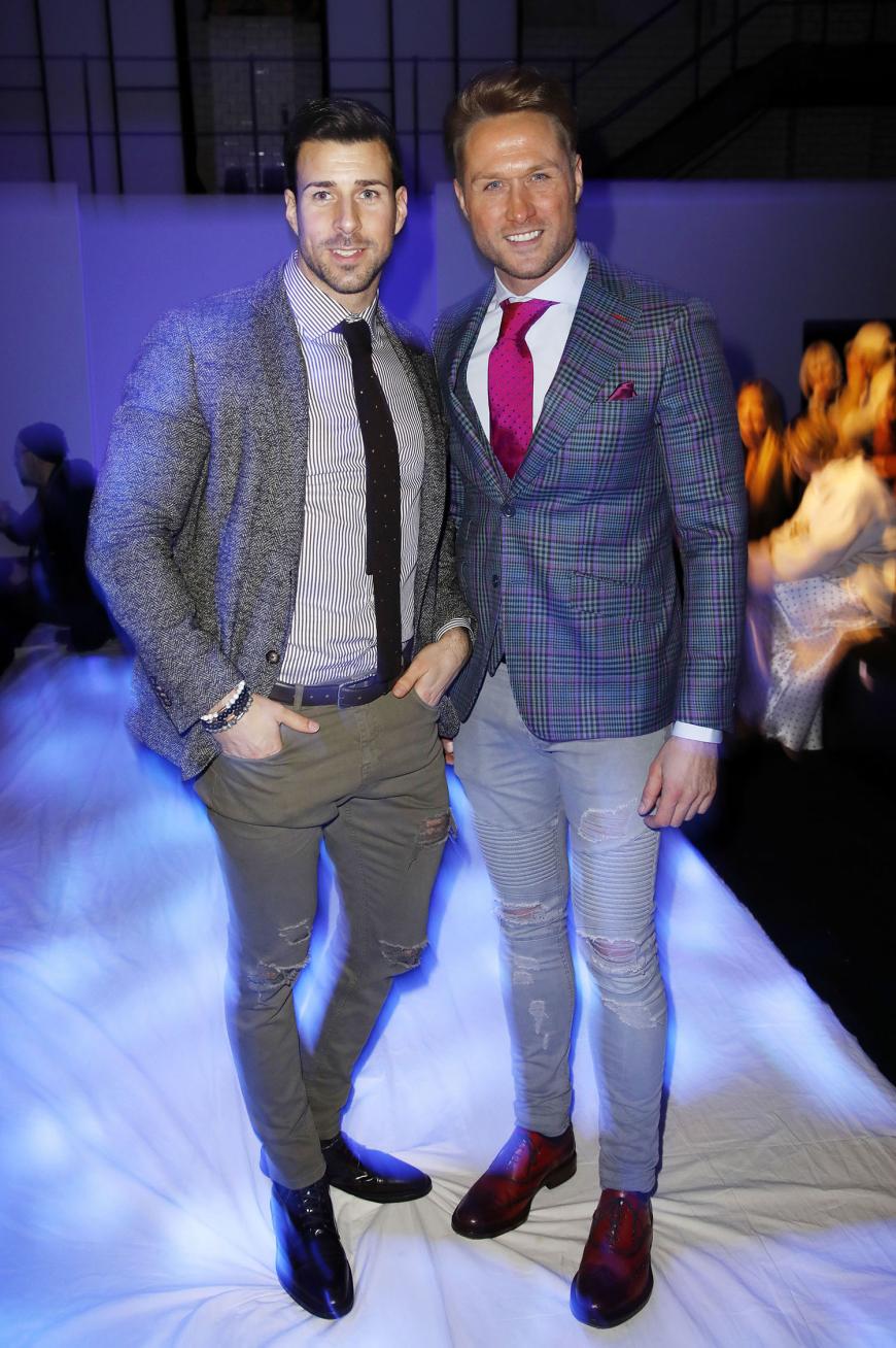 Ex-Bachelor Leonard Freier und Male-Model Nico Schwanz bei der Irene Luft Fashion Show
