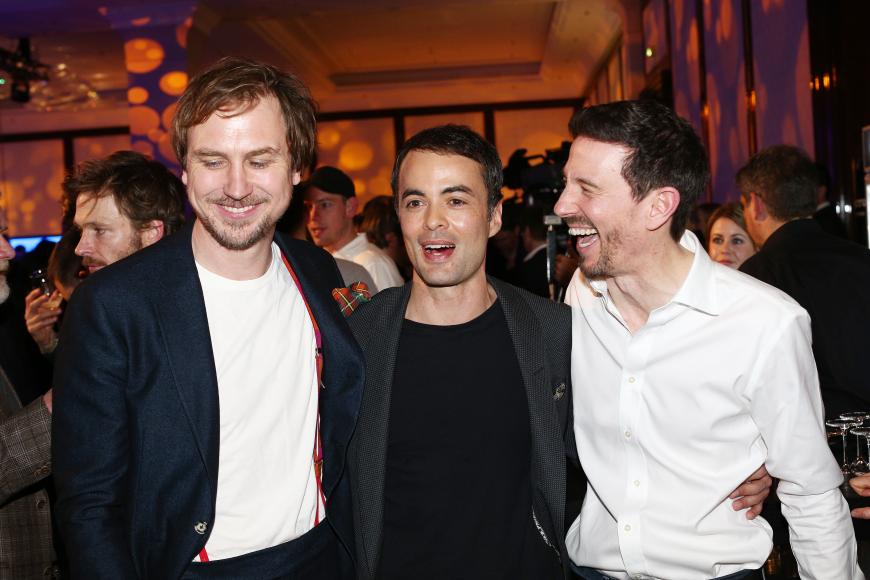 Was für ein Trio! Die Schauspieler Lars Eidinger und Nikolai Kinski mit Regisseur Oliver Berben (v.l.).