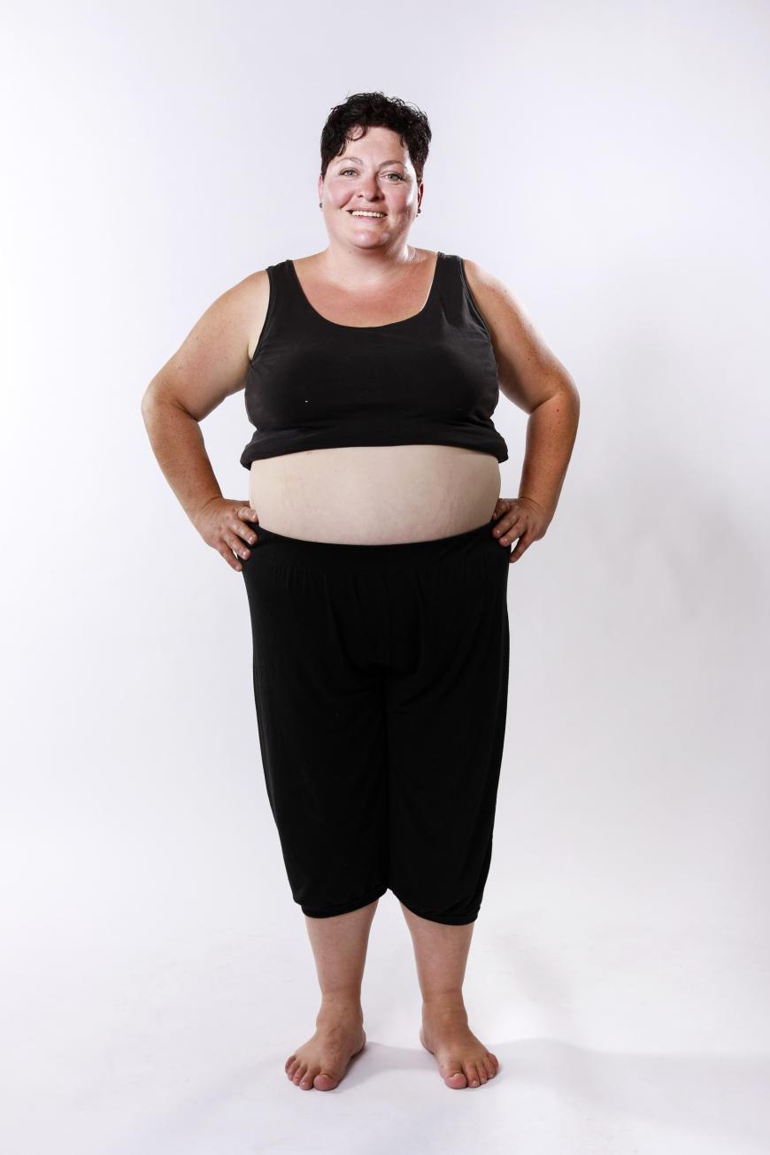 Sandra, 38, aus Rust startet mit einem Gewicht von 116,7 Kilo.