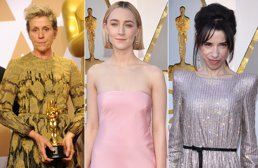 Auch Oscar-Gewinnerin Frances McDormand, Saoirse Ronan und Sally Hawkins (v. l. n. r.) würdigten den 43-Jährigen keines Blickes - aus gutem Grund.