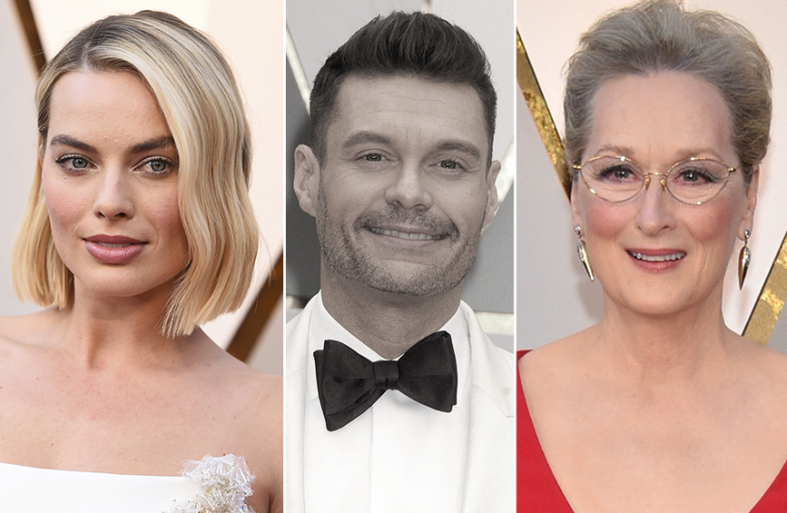 Margot Robbie, Meryl Streep und andere große Hollywood-Schauspielerinnen machten bei den Oscars 2018 einen großen Bogen um Moderator Ryan Seacrest.