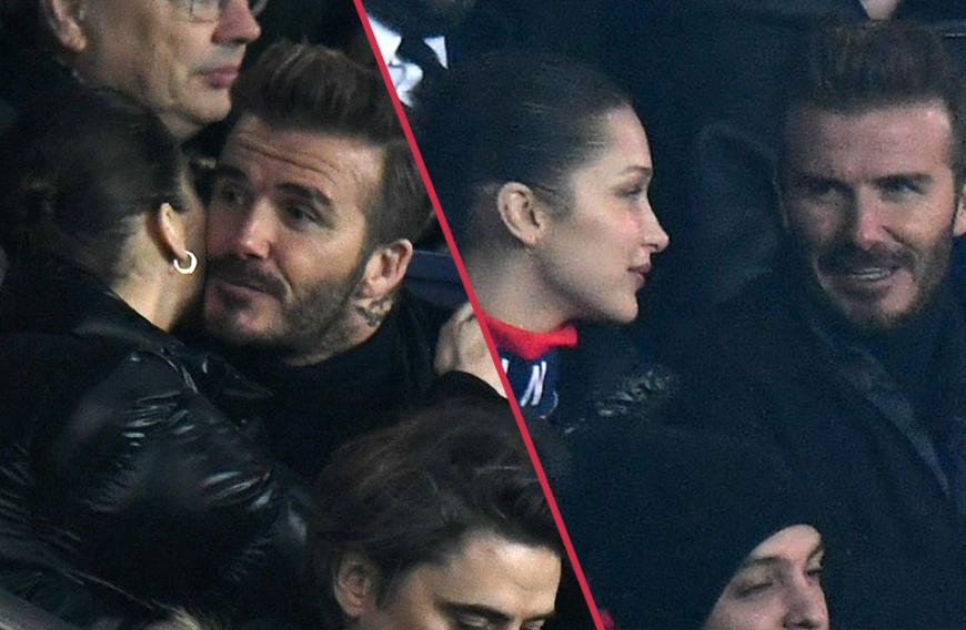 Küsschen! David Beckham und Bella Hadid wurden jetzt beim Fußball zusammen erwischt.