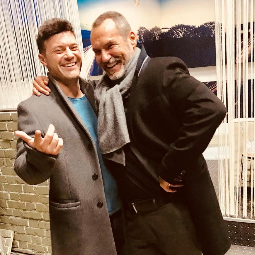 Silvan-Pierre Leirich mit Serien-Sohn Ben Steinkamp alias Jörg Rohde.
