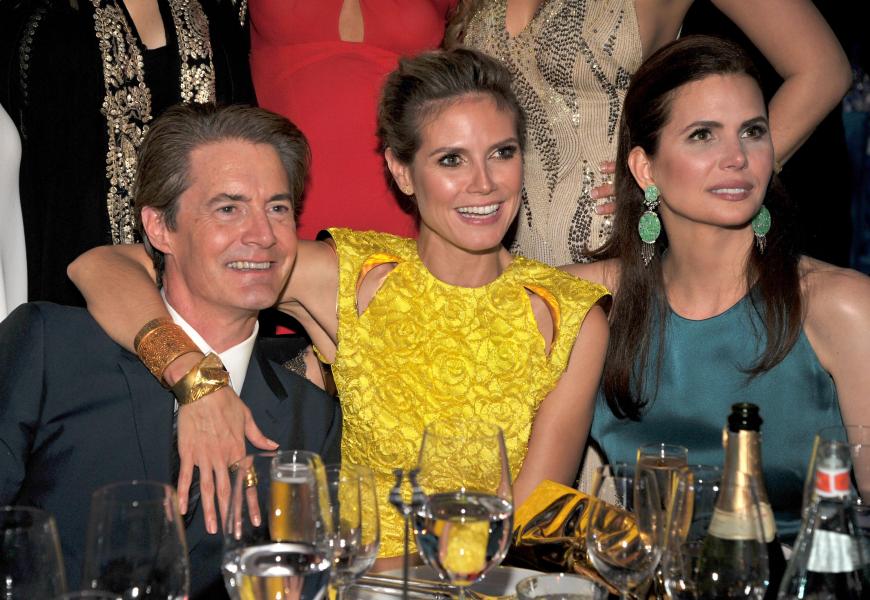 Wer würde seinen Mann mit Heidi Klum allein lassen? Kyle MacLachlan, Heidi Klum und ihre beste Freundin Desiree Gruber.