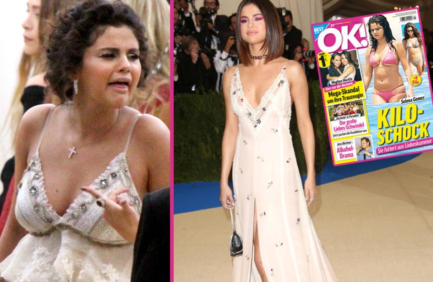 Bei der Met-Gala 2017 (Foto M.) schwebte Selena Gomez elfenhaft an den Fotografen vorbei. Plus acht Kilo: Letzte Woche kam die 1,65 Meter große Sängerin deutlich kurviger zur Mode-Party. Sel wiegt aktuell rund 65 Kilo.