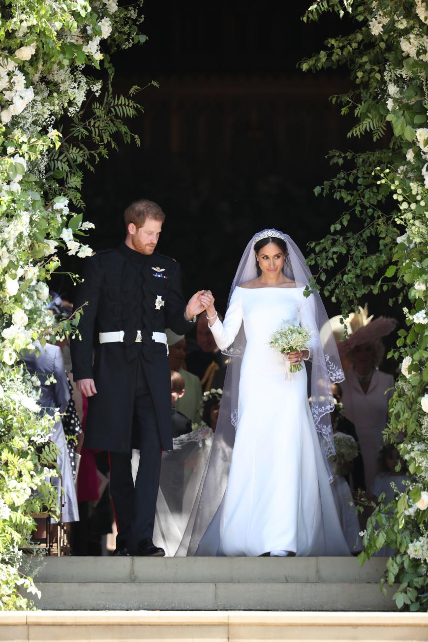 Wunderschön! Meghan Markle und Prinz Harry beim Verlassen der St.-Georges-Kapelle nach der Trauung.