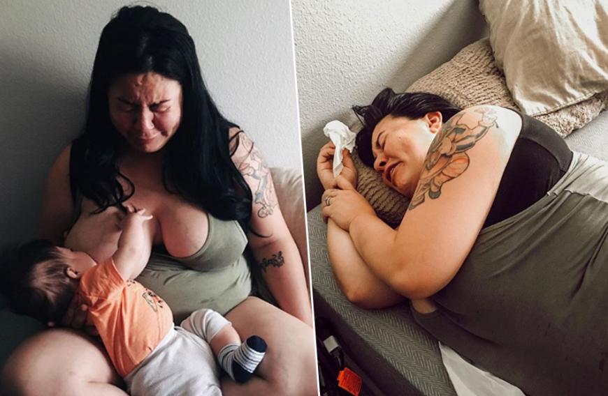 Pure Verzweiflung: Diese Fotos stellte Tori online, um anderen Müttern zu zeigen: „Ihr seid nicht allein.“