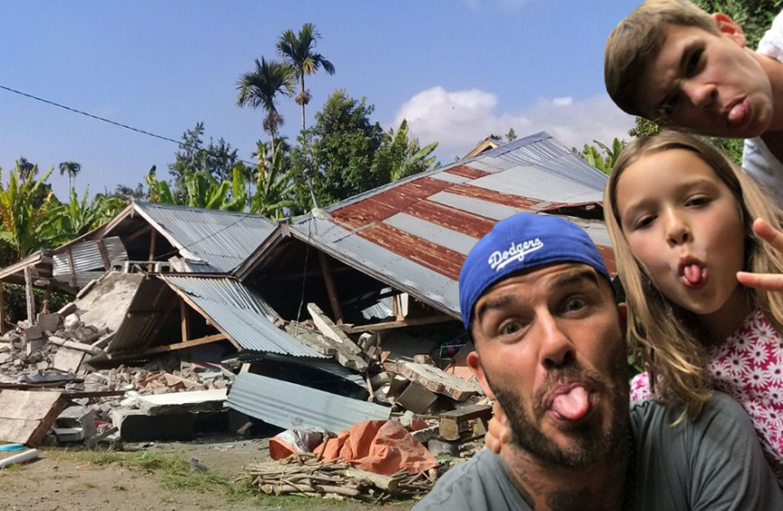Niedliche Selfies, lustige Posen: David, Victoria und die Kids haben eine Menge Spaß in Indonesien - während unweit entfernt Einheimnische um ihre Leben kämpften.