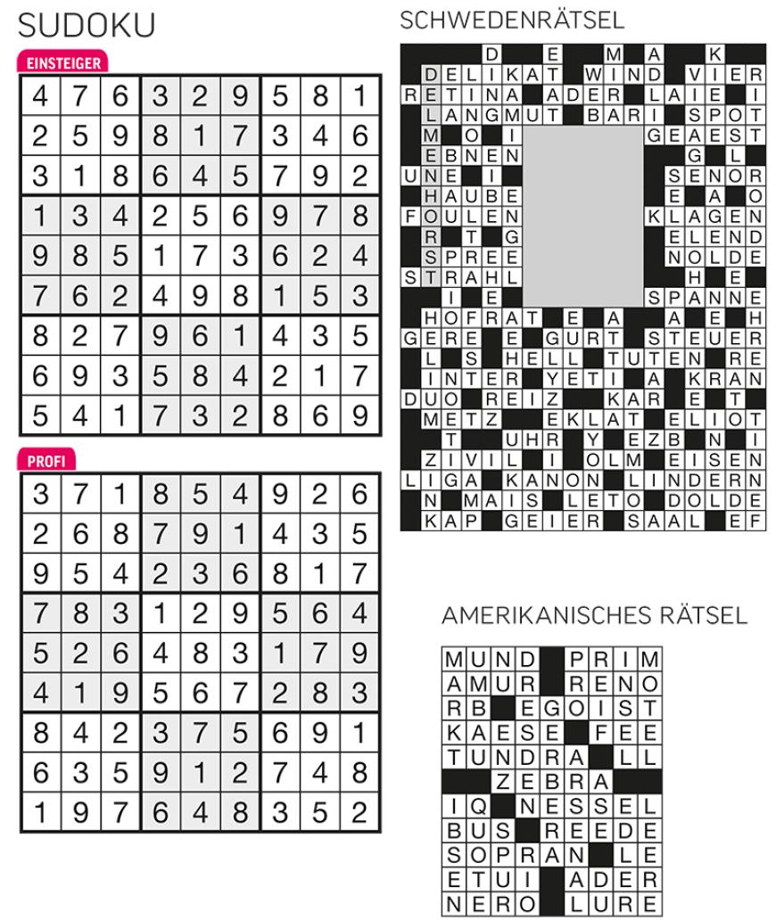 Sudoku- und Rätselauflösung ab Magazin 01/2015 - Bild 1